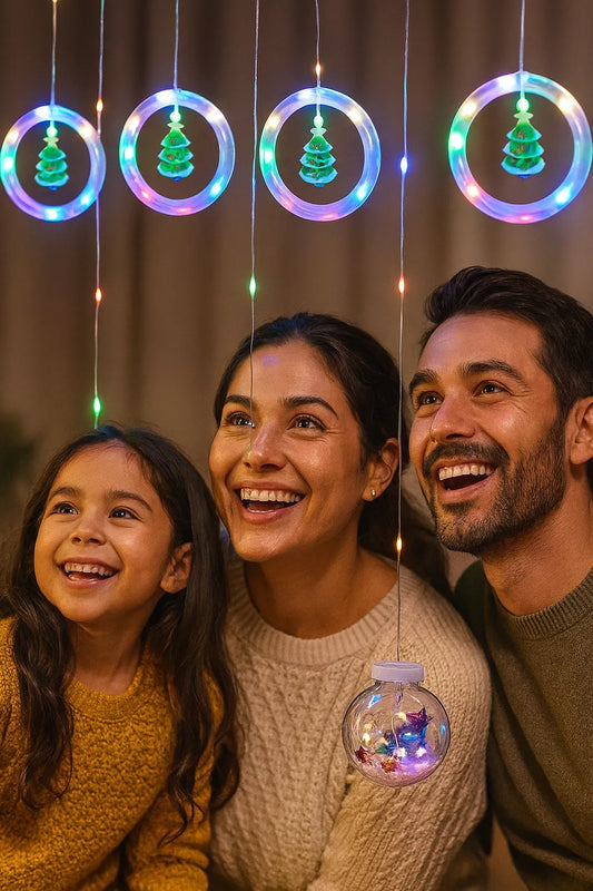 Cortina de luces LED intercalada